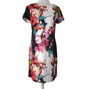 SANDRA DARREN FLORAL PRINT SHIFT DRESS SIZE 12